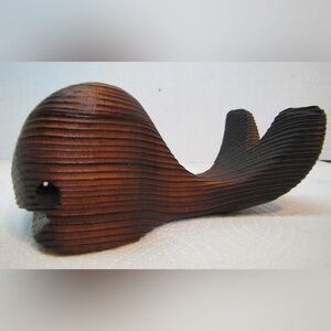 Vintage Hand Crafted Cryptomeria Wooden Whale, Japan